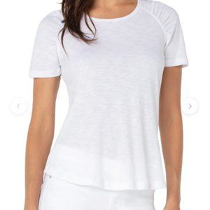LIVERPOOL Womens -NWT- SHIRRED SHORT SLEEVE SLUB KNIT TEE